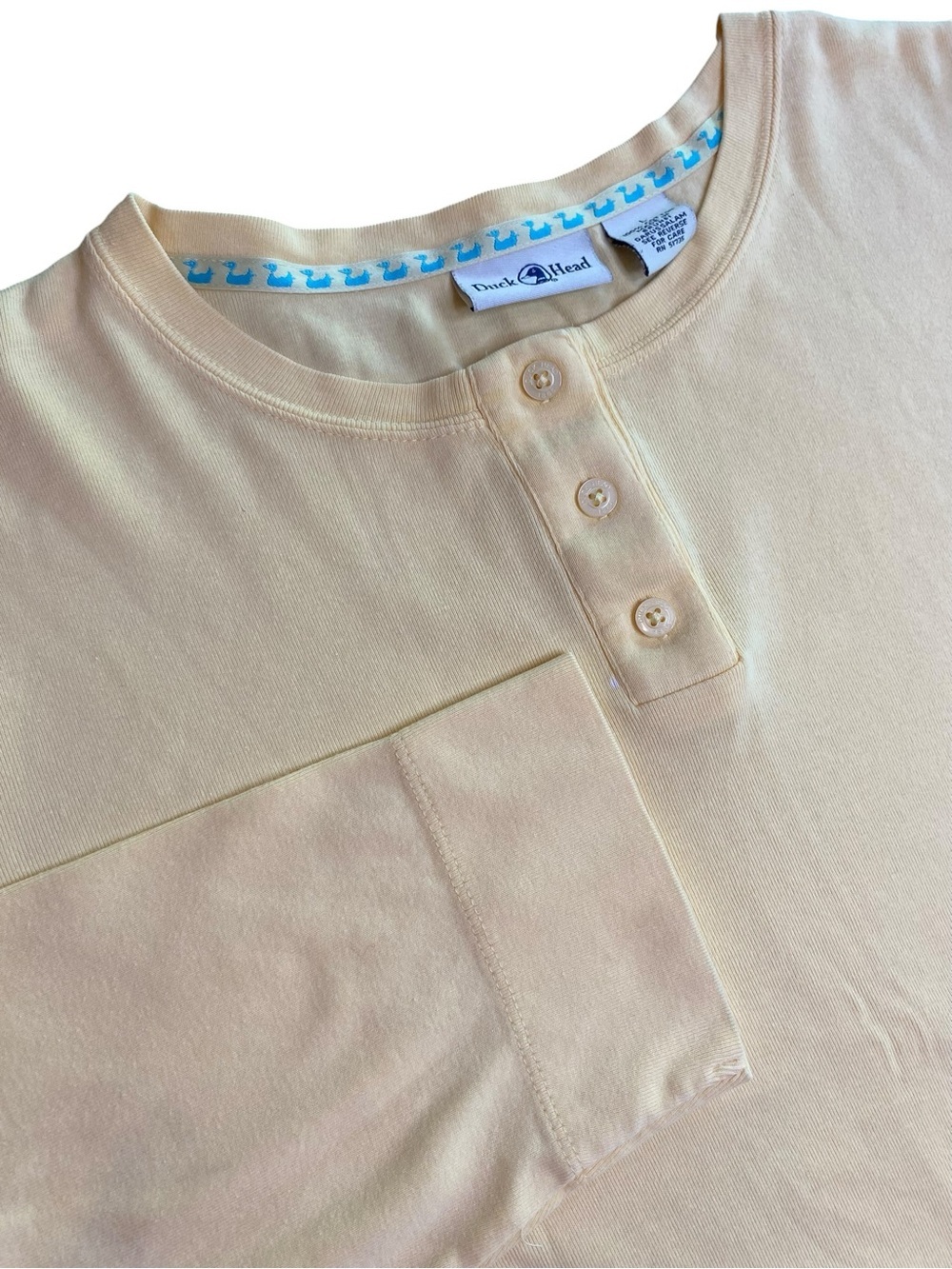 Vintage Duck Head Long Sleeve Tee Women’s L Butter 90s Mom Classic Casual Travel